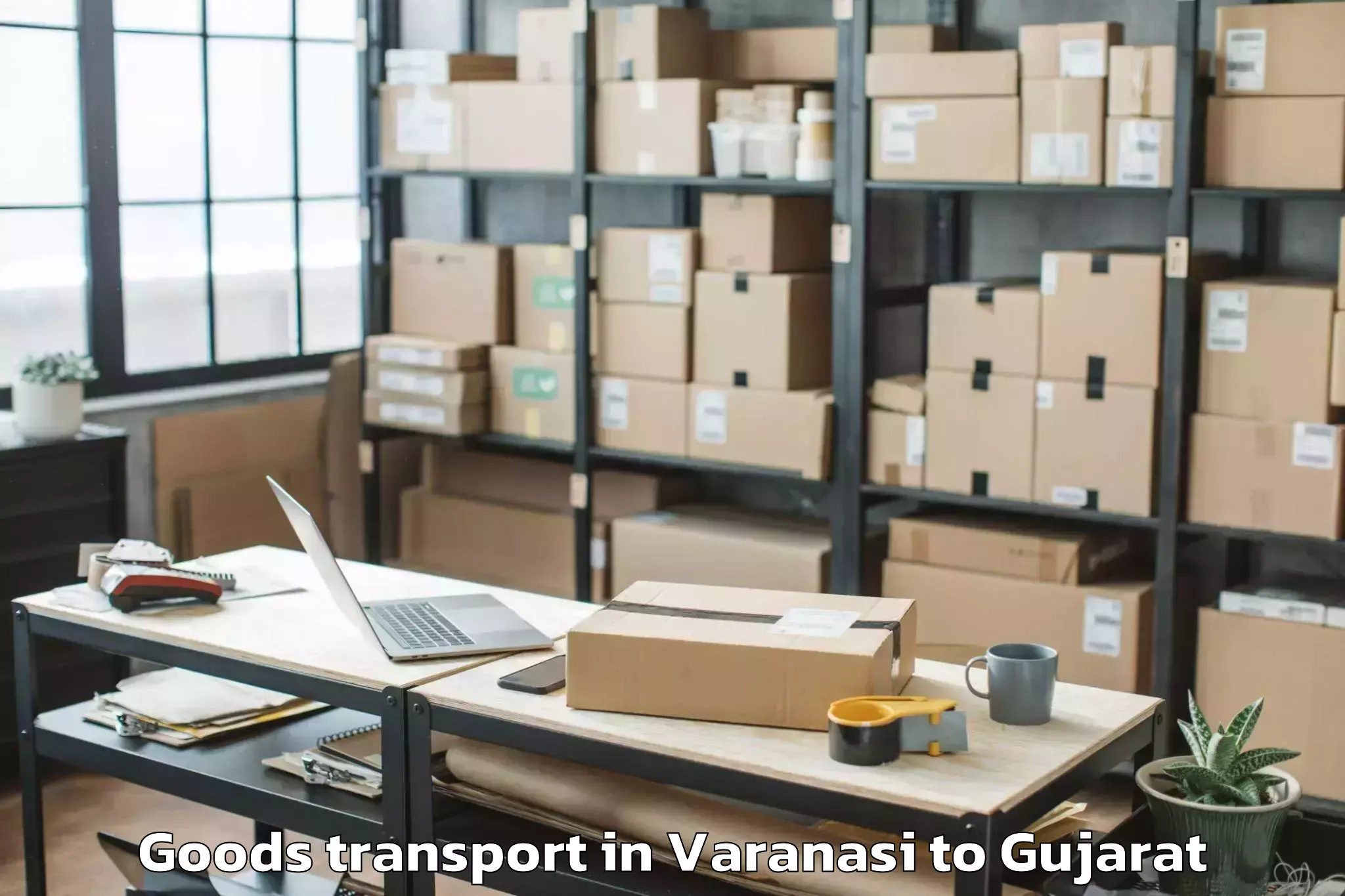 Get Varanasi to Hansot Goods Transport